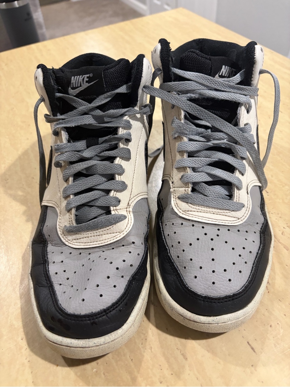Nike Men’s High-Top Sneakers in Black, Gray, and White